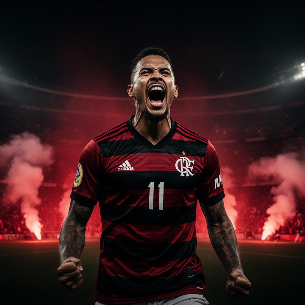 Jogador rubro-negro celebrando